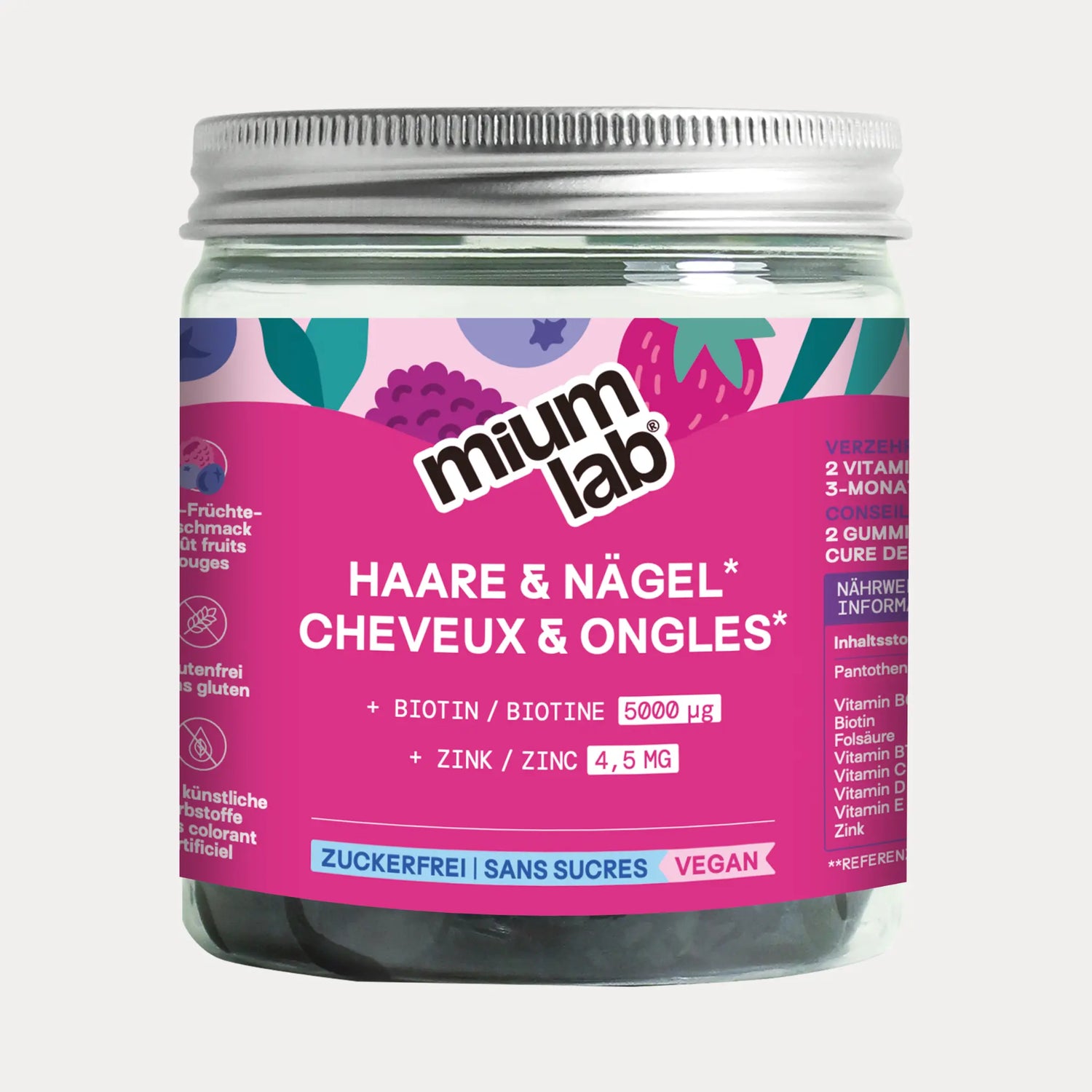 Mium Lab Haare & Nägel Vitamingummis